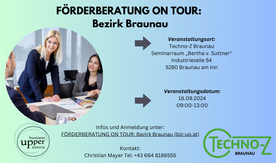 FÖRDERBERATUNG ON TOUR am 16.09.2024 im Bezirk Braunau